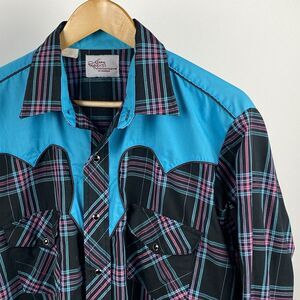 Vtg 70s/80s Kenny Rogers Western Collection 16 1/2 - 35 Large Pearl Snap Shirt